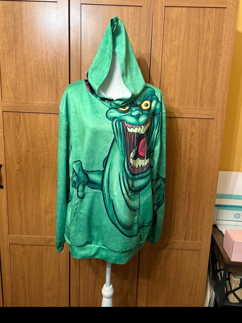 Mens Ghostbusters SLIMER Hoodie Large